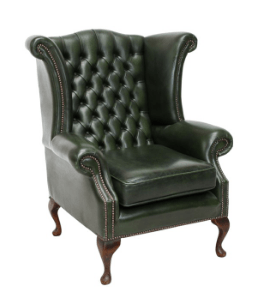 Large leather store wingback chair