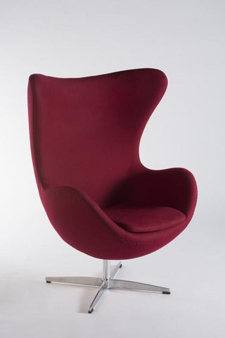 Poltrona Egg Chair Tessuto Bordeaux