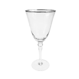 Silver Rim Red Wine Glass Wine Glass Rentuu